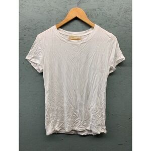 Michael Kors T-Shirt Womens Large White Stretch Crew‎ Neck Basic Tee NWT